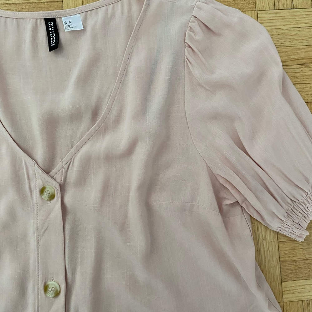 Pink Button Blouse - Picture 3 of 4